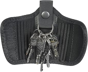 Silent Key Holder for Duty Belt - Foldable Key Bag, Black