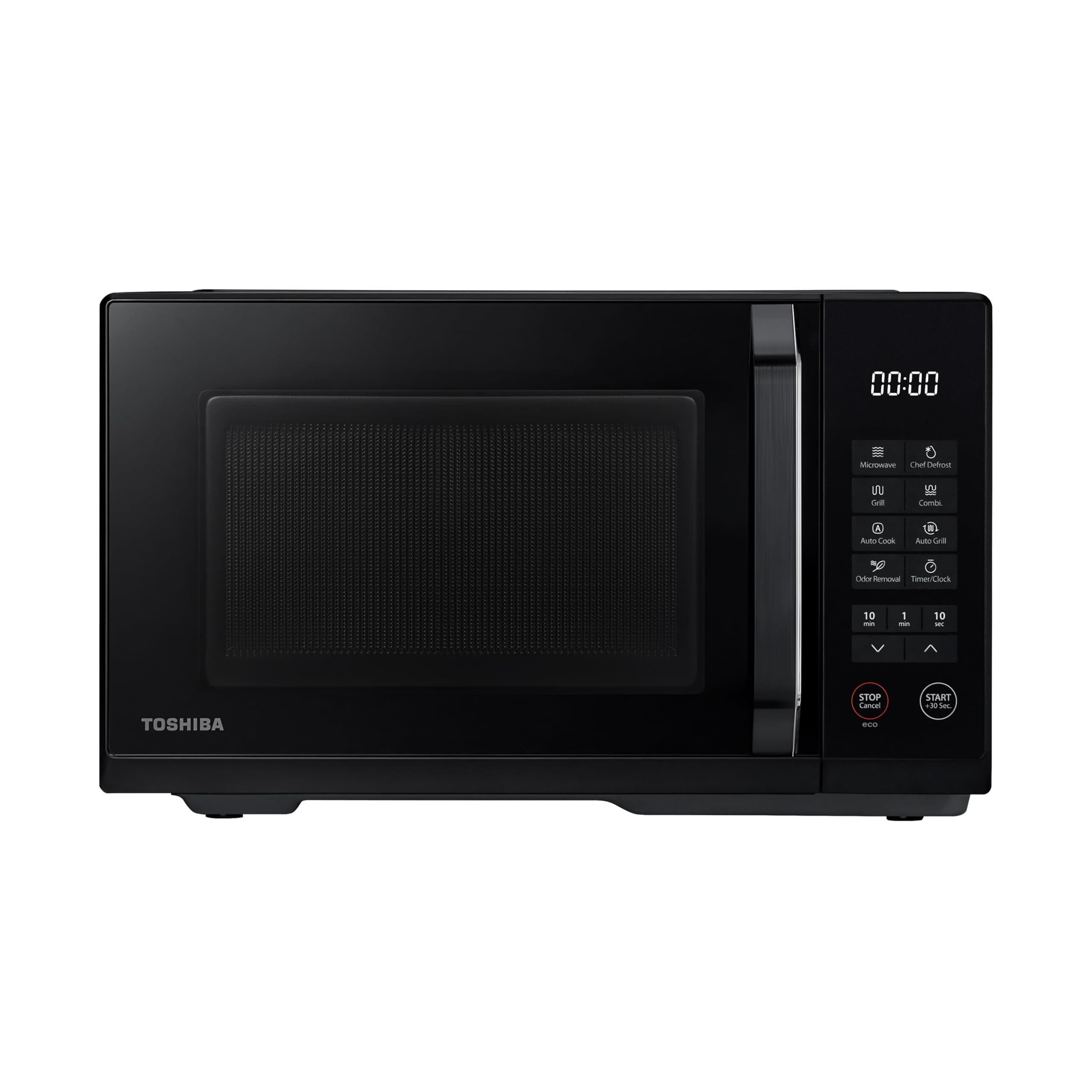Toshiba Kuchenka mikrofalowa z grillem, 23 litry, 11 poziomów mocy, gotowanie kombinowane, szef kuchni, automatyczne menu, łatwe czyszczenie, timer, kuchenka mikrofalowa 800 W, grill 1000 W, kolor