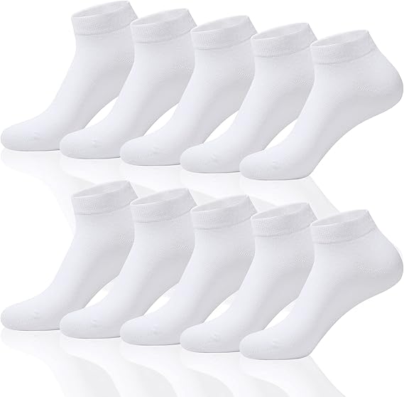 FARCHAT White Trainer Socks Womens 35 Ankle Sport Men Low Cut Socks 10
