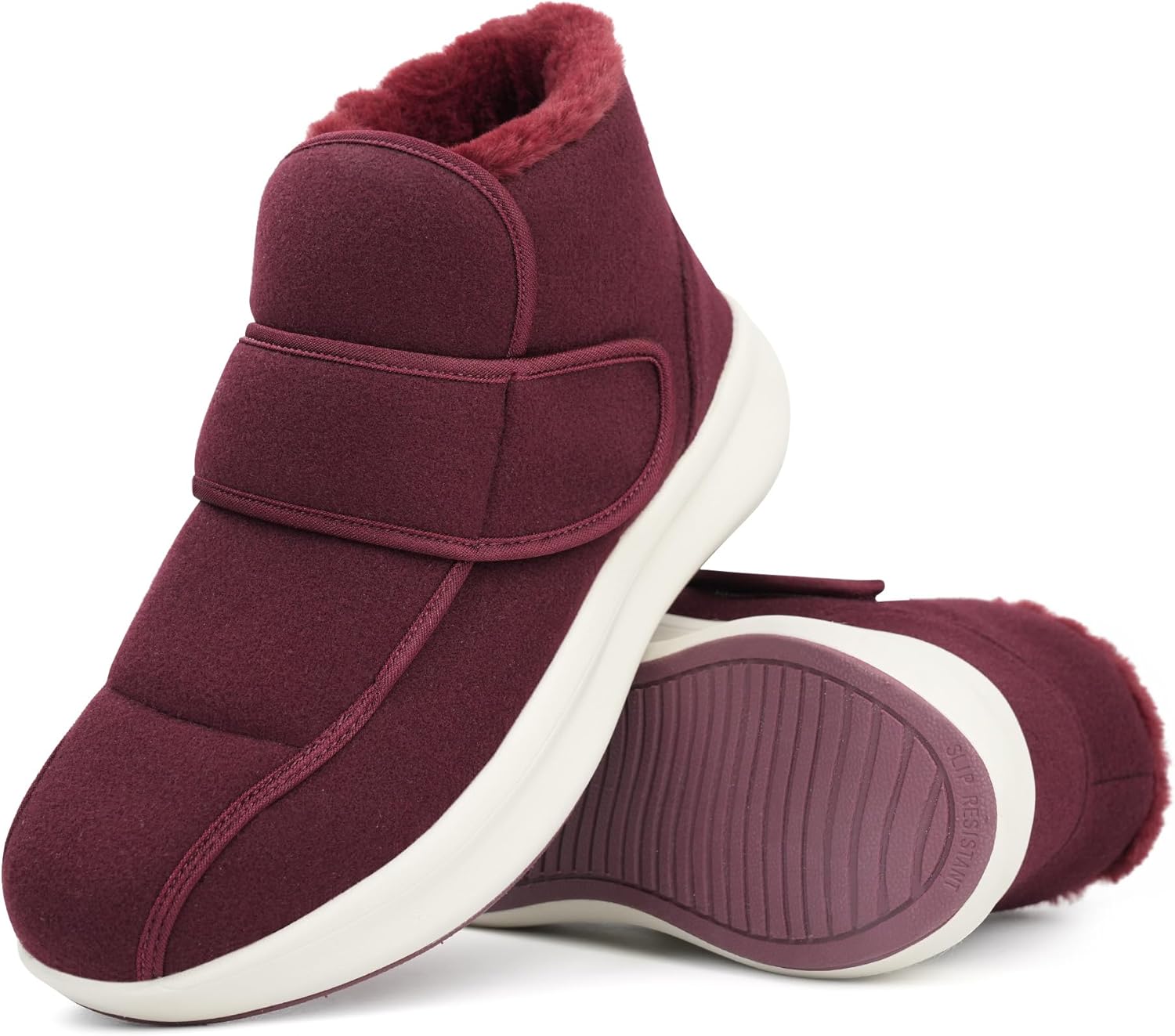 ORTOREX Men Diabetic Shoes Warm Winter Walking Booties Snow Boots for Swollen Feet