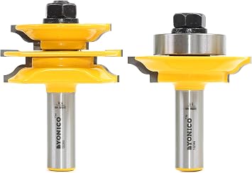 YONICO Glass Cabinet Door Rail and Stile Router Bits 2 Bit Ogee 1/2-Inch Shank 12234
