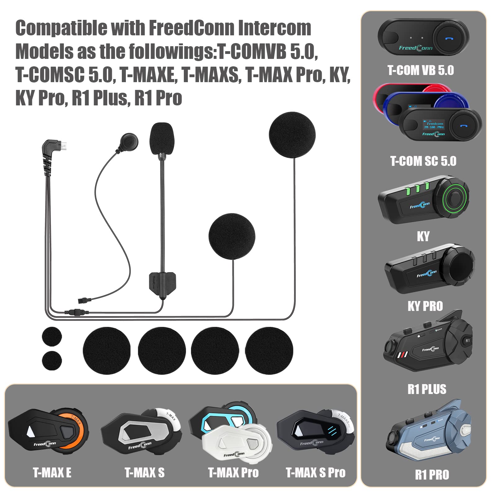Amazon.com: FreedConn 5pin Boom and Soft Microphone Headphone