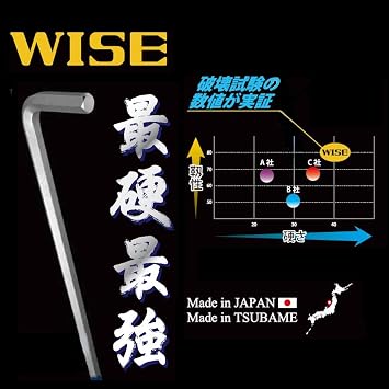 WISE Ball Point Hex Wrench, Set of 9 Long, Made in Japan, Can be Tightened, SBL-900 0.06 - 0.4 inches 1.5 - 10.0 mm