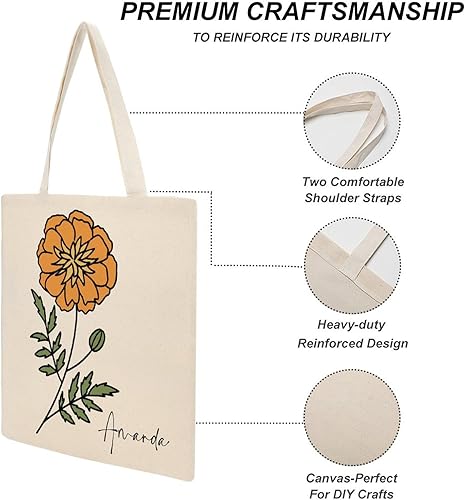 Miniatura 3 de Bolso de mano personalizado de la flor del nacimiento del mes del nacimiento