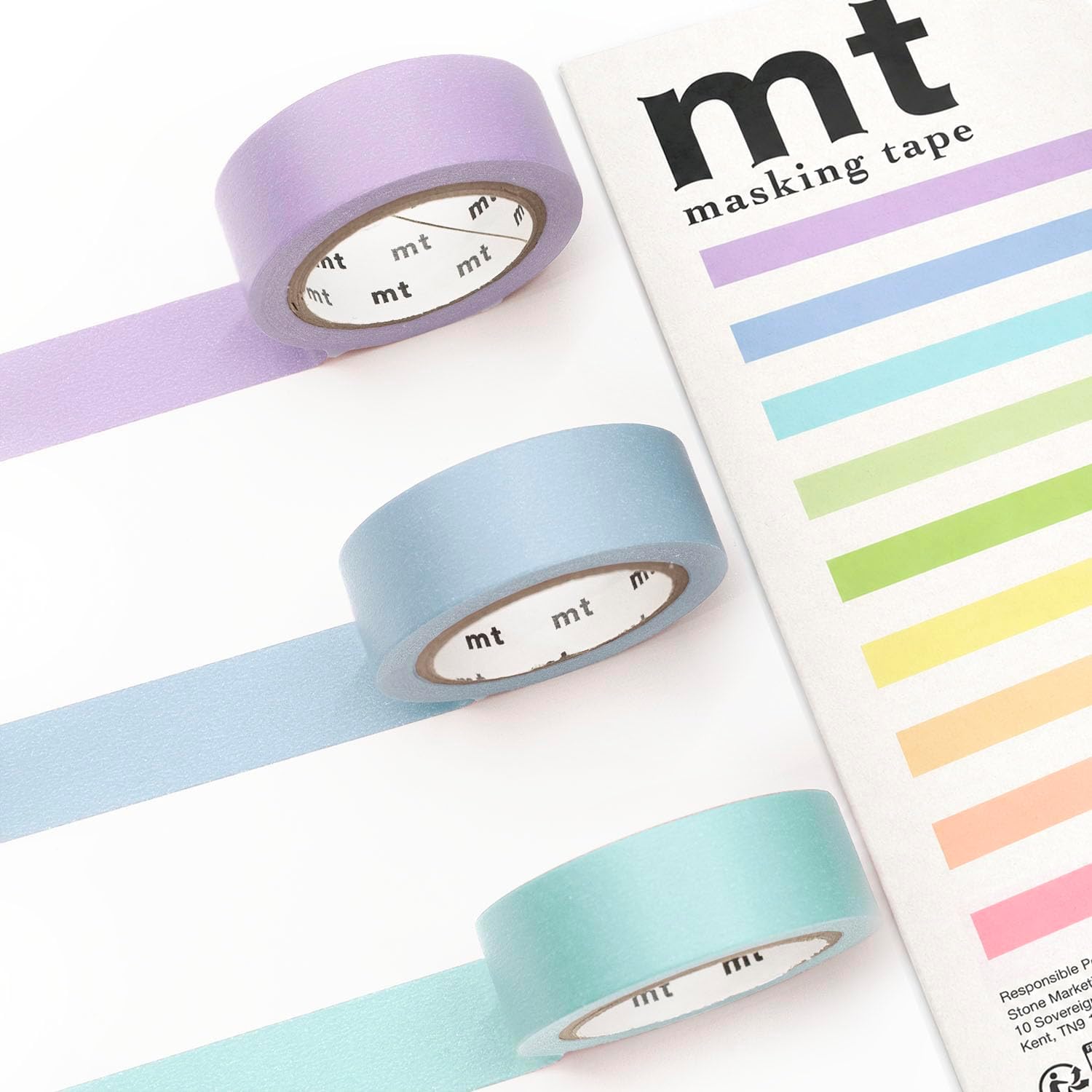 MT Washi Masking Tape - Kamoi Paper Washi Adhesive Tape - 15mm * 7m (Cool Pastel)