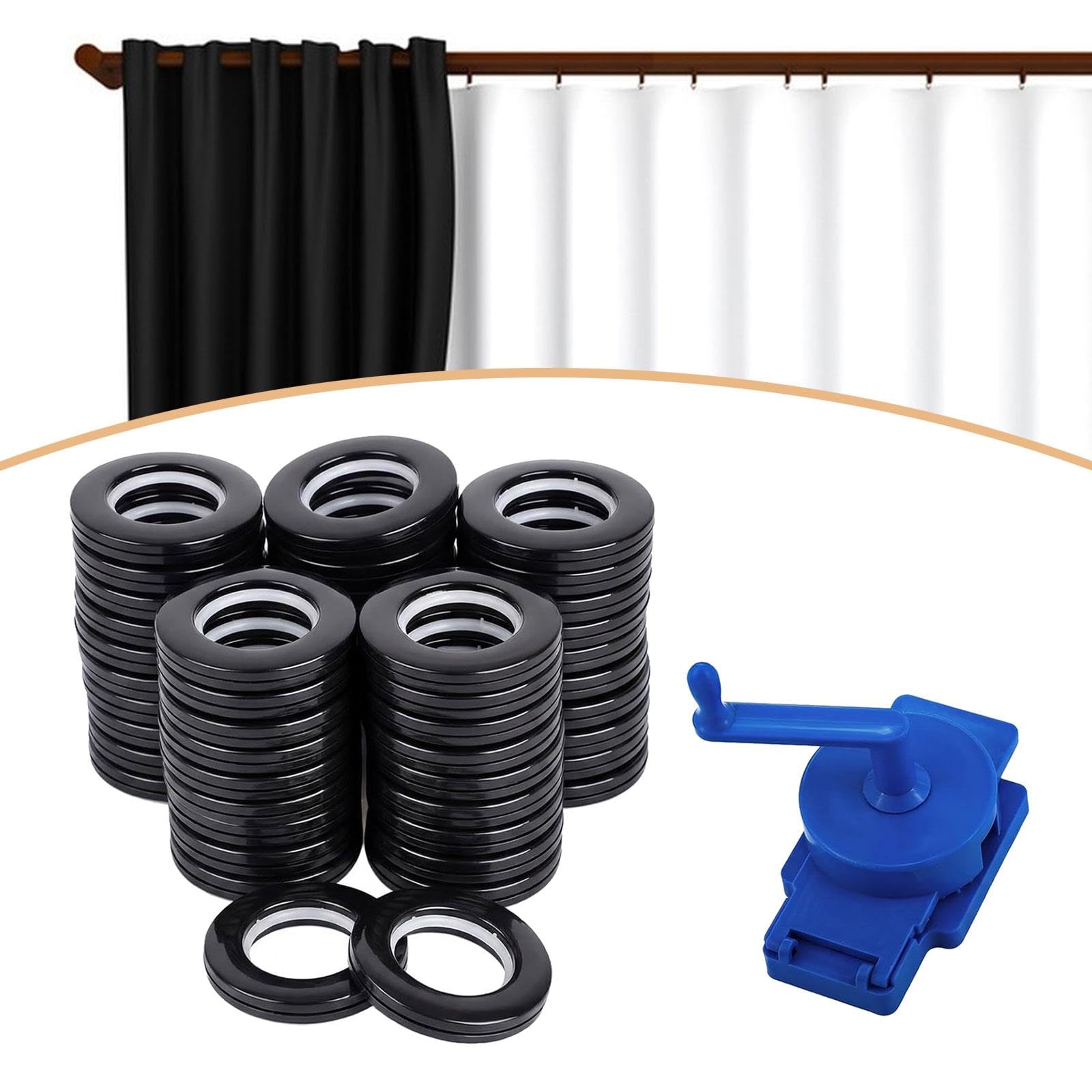 Alicates para Ojales de Cortinas Enrollables, Estores de PP (4,8–5,1 Cm), Manual, Paquete de 50, para Ventanas Y Cortinas de Ducha, Accesorios, Plata