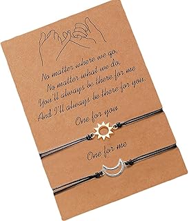 2PCS快適な摩耗アレルギー耐性ブレスレットのためのアレルギー耐性材料を特徴とするカップル用の単純な太陽と月のブレスレット