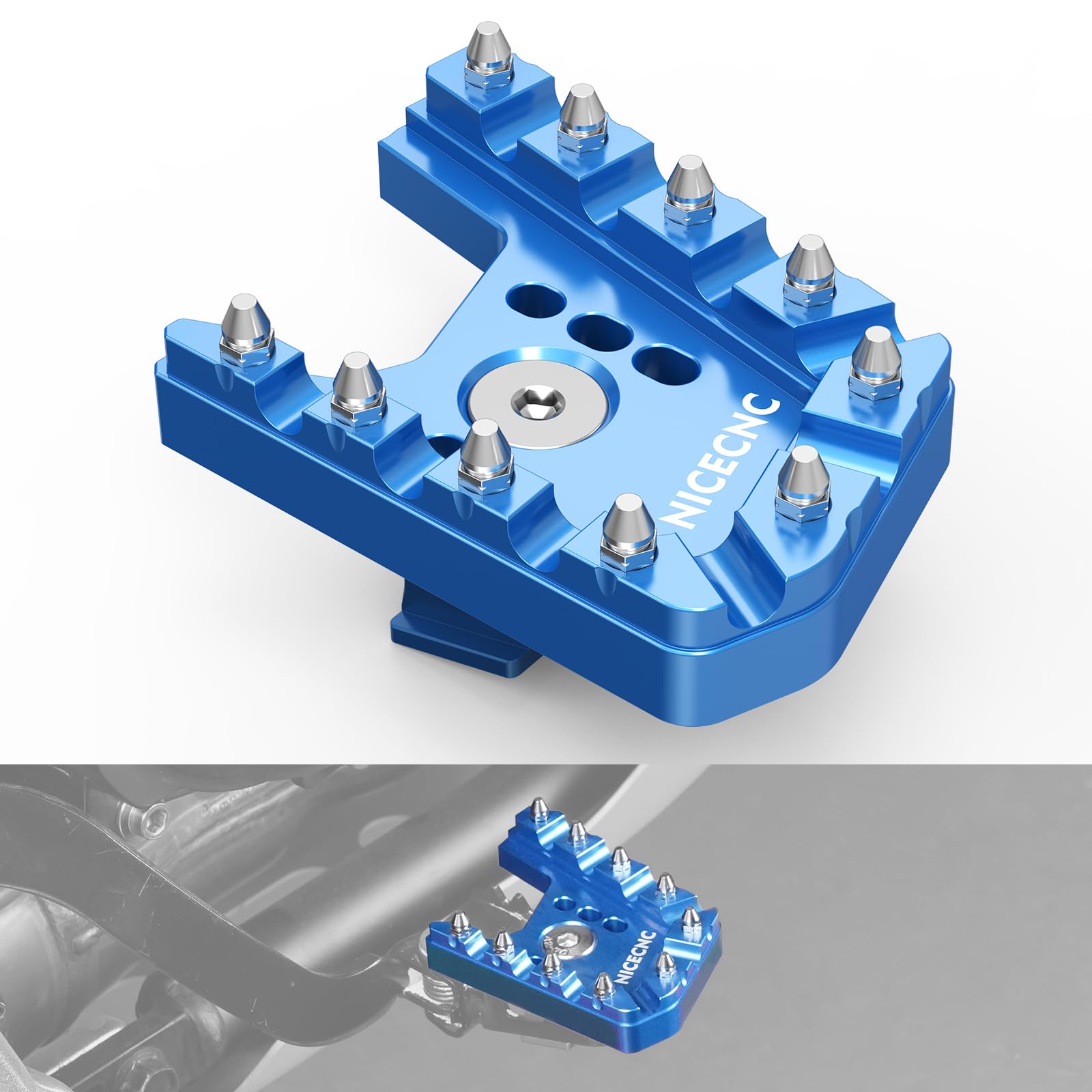 NICECNC Blue Brake Lever Pedal Extender Compatible with Yamaha Tenere 700/XTZ700 2019 2020 2021 2022 2023 2024, Tenere 700 Rally Edition 2020-2024