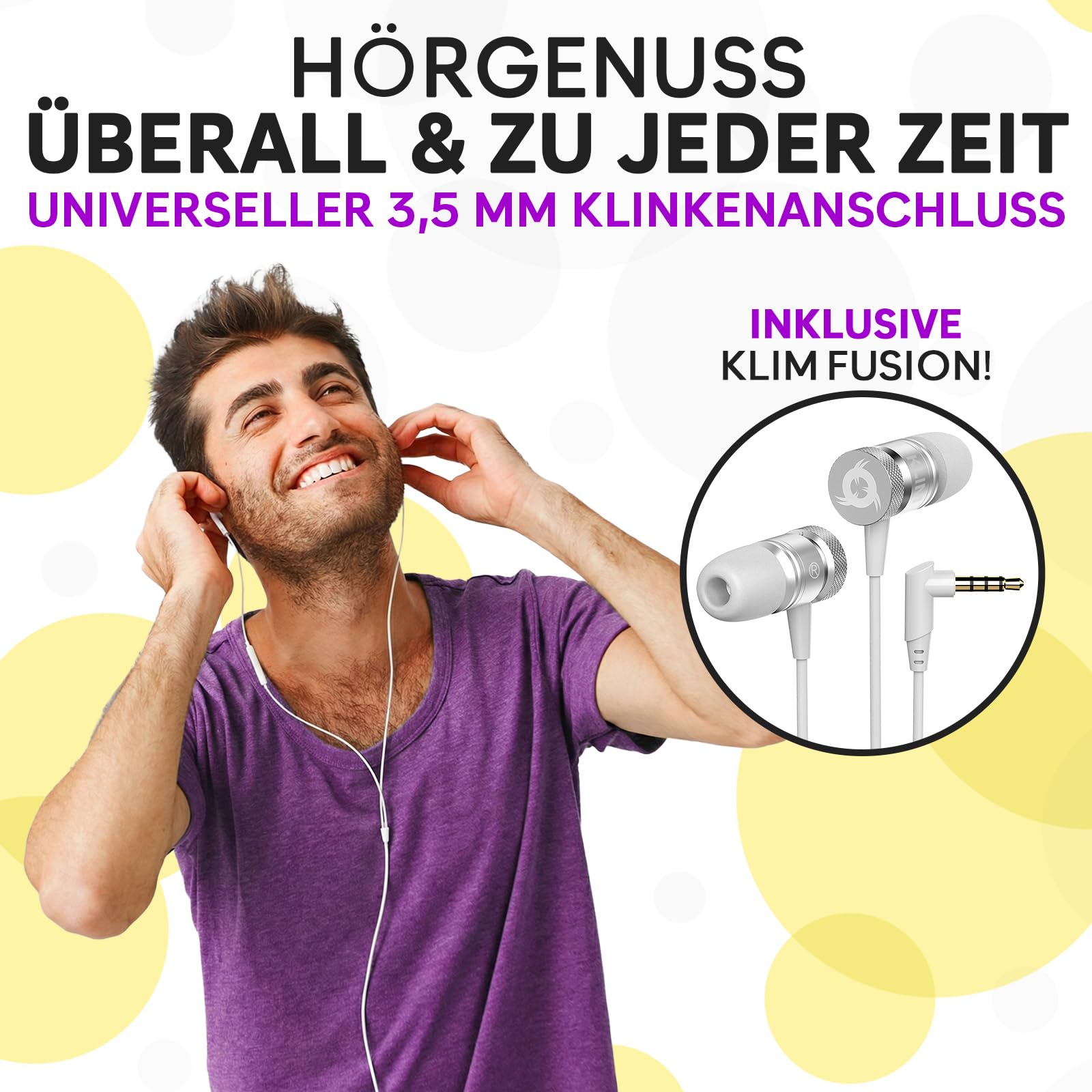 KLIM K8 Kassettenspieler mit Fusion-Kopfhörern - Kassettenrekorder - NEU Cassette Player - AM/FM Kassettenradio - Eingebautes Mikrofon & Lautsprecher - Kopfhöreranschluss & Ohrhörer - Schwarz
