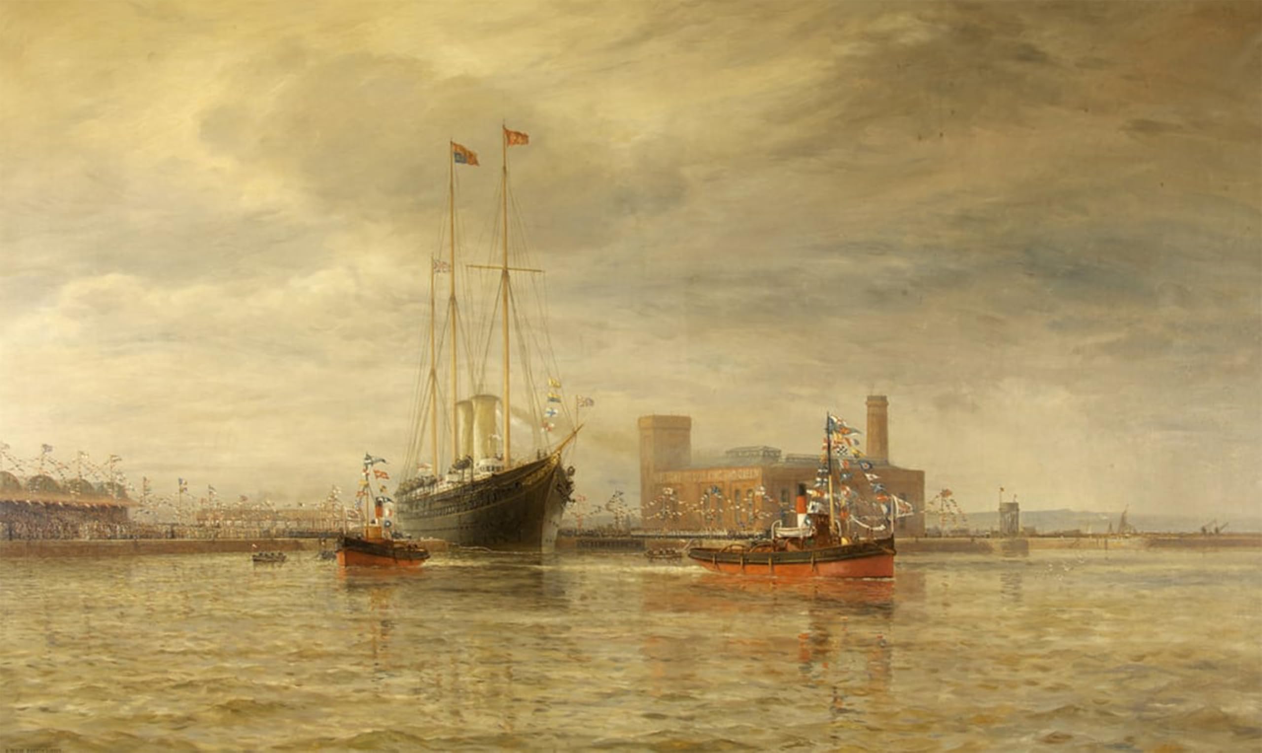 POSTERIIk Famous Print Pop Art Wall Art Graffiti Opening of the Royal Edward Dock Avonmouth July Th by Arthur Wilde Parsons Art Prints for Home Decor 60x90cm