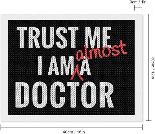 Miniatura 2 de Trust Me I'm Almost A Doctor Round Diamond Picture Kits for Adults Full Drill Wall Art Gift Home Decor