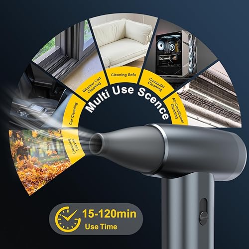 Miniatura 7 de Potente plumero de aire inalámbrico con fuerte soplado, portátil y recargable, para limpieza de tecladoportátilcochecámara, alternativa ecológica a