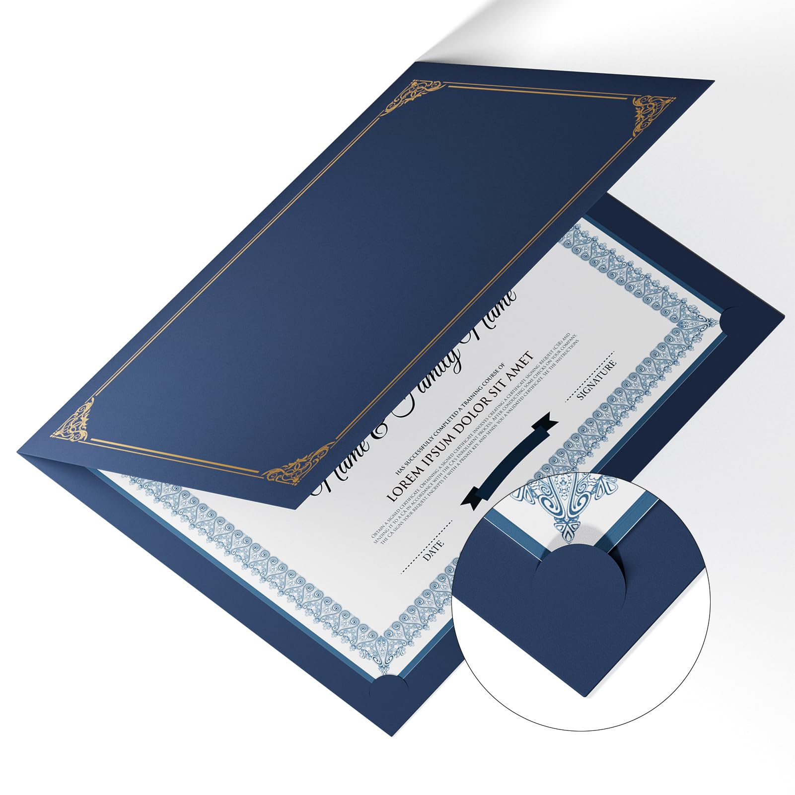 CreGear 25 Pack Certificate Holders, Navy Blue Diploma