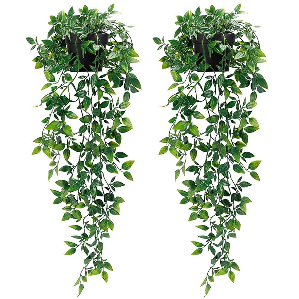 Fausses Plantes en Pot Suspendues pour Pièces Sombres sans Lumière