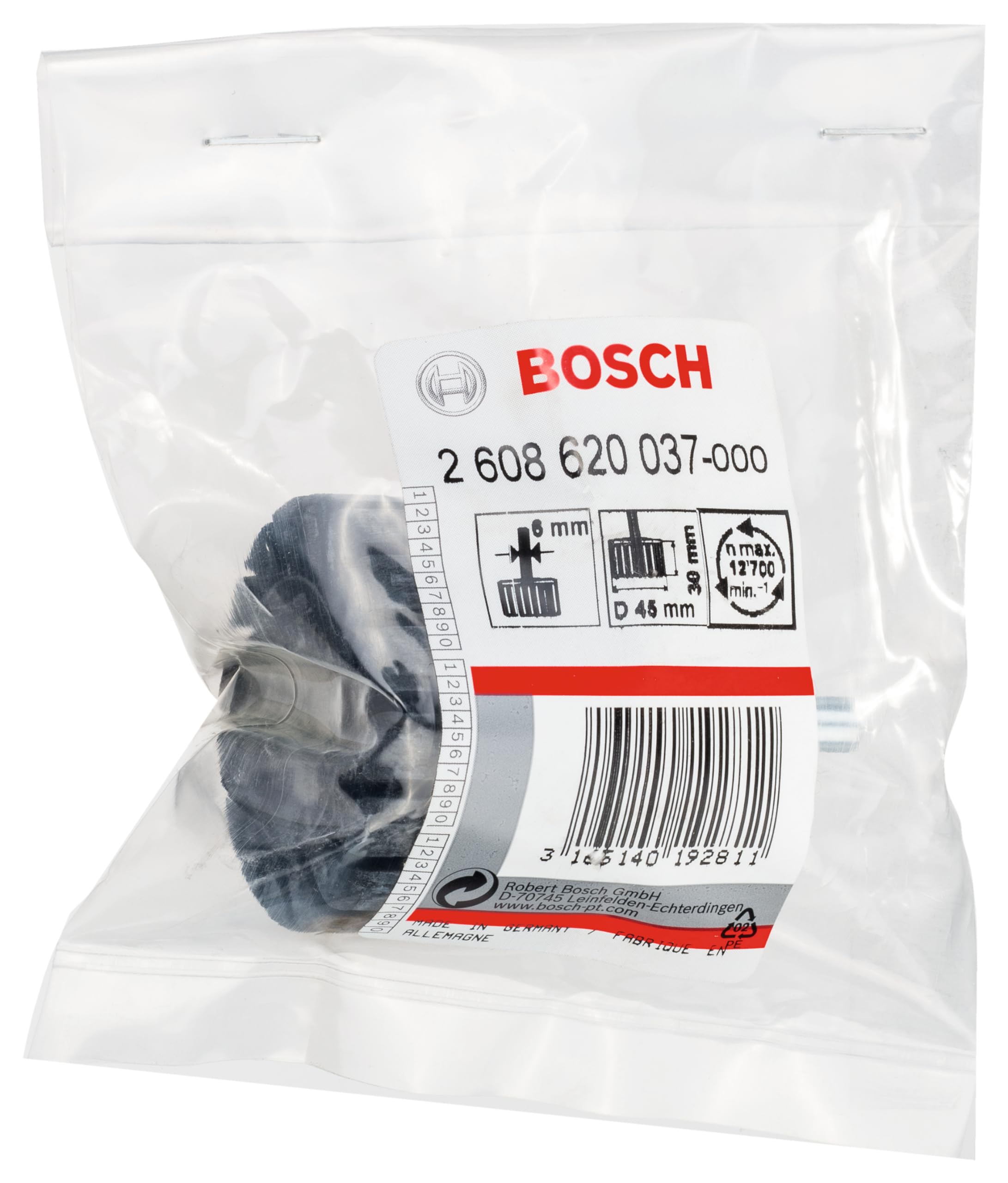 Bosch Accessories 2608620037 Porte-outil pour manchon abrasif 12 700 tpm max Queue 6 mm / Longueur totale 45 mm / Diamètre tête 30 mm, Grey