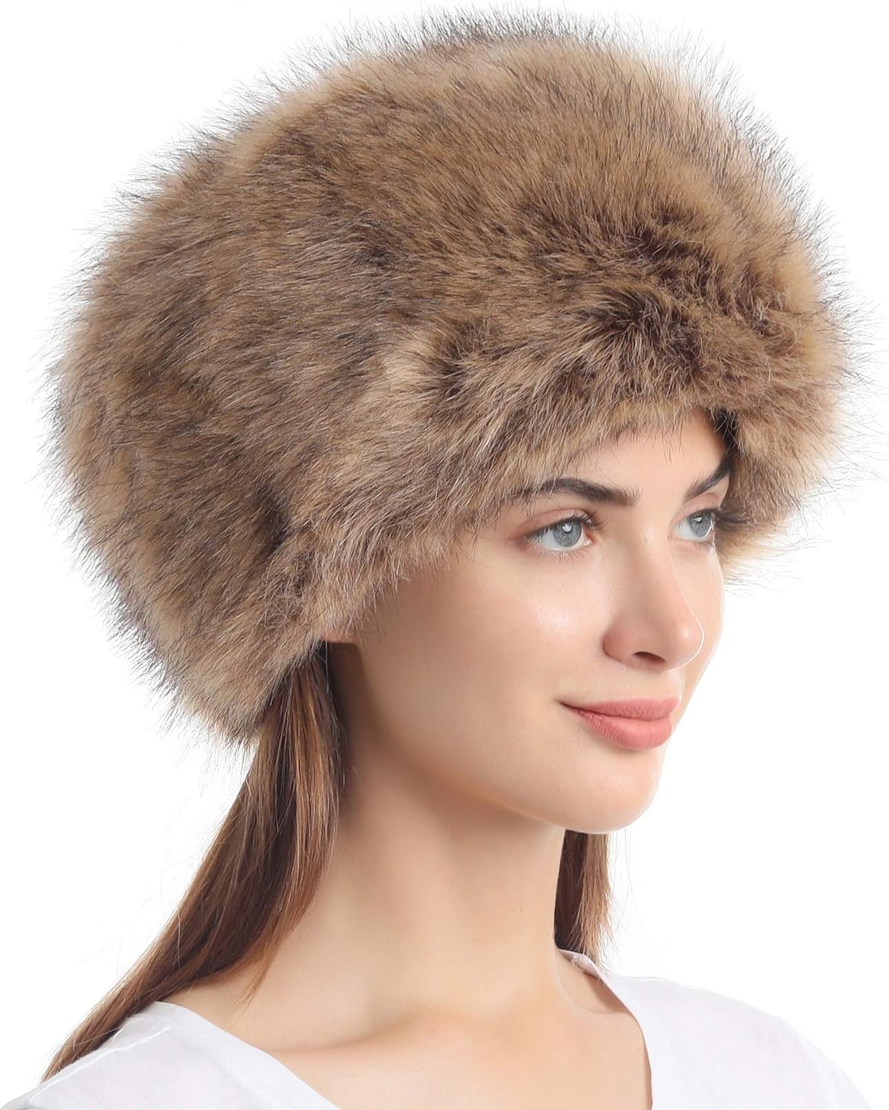Soul Young Women's Winter Faux Fur Cossak Russian Style Hat (one size, Nature)