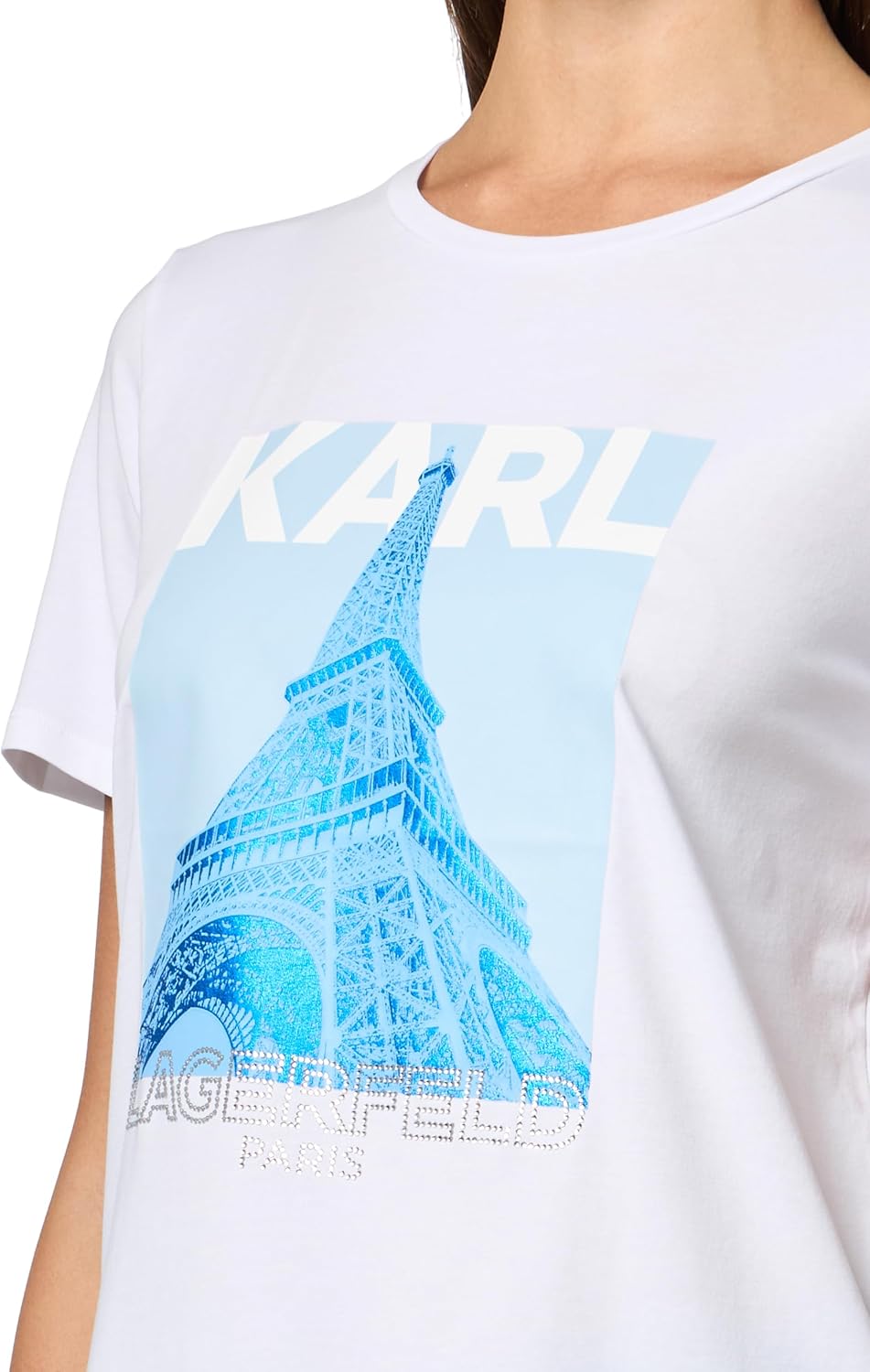 Karl Lagerfeld Women's Casual Logo Fun Iconic T-Shirt
