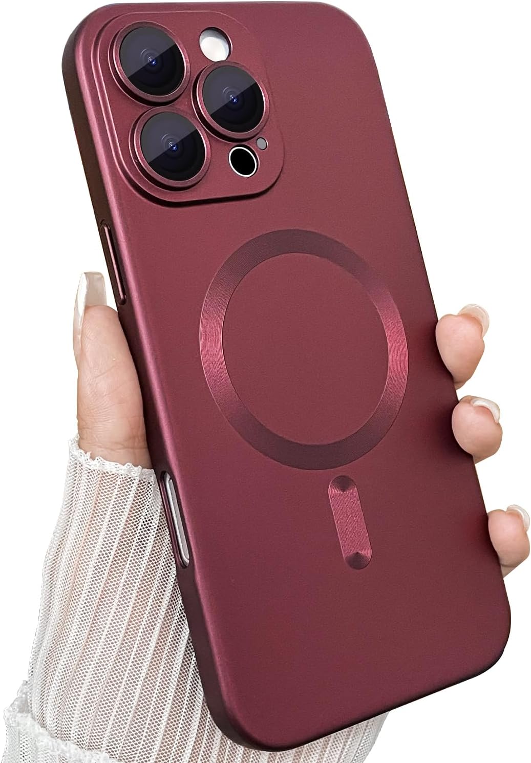 X-level For IPhone 16 Pro Case, Compatible With MagSafe,with Full Camera Protection And HD Screen Protectors, Slim Soft Silicone Cover, Magnetic Case For IPhone 16 Pro 6.3 Inch, Burgundy