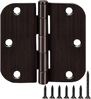 Vista 15 de Bisagras redondeadas para puerta de 3-1/2 x 3.5 pulgadas, radio 5/8, negro mate de 3.5 pulgadas, paquete de 42 unidades, sin chirridos, bisagras