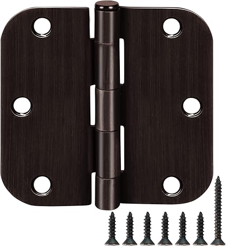 Vista 64 de Paquete de 6 bisagras redondeadas, radio de 5/8 de pulgada, herrajes para cabaña, bungalow, apartamento, casa rodante, rascacielos, habitación