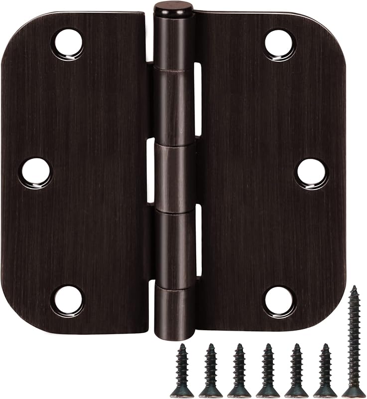 TDCHINGES Bisagras de puerta redondeadas 3.5" x 3 1/2" Bronce aceitado 5/8" Paquete de 18 | Interior exterior cepillado negro plegable DIY debajo de la cama armario tocador granja interior establos granero ventana gallinero celular