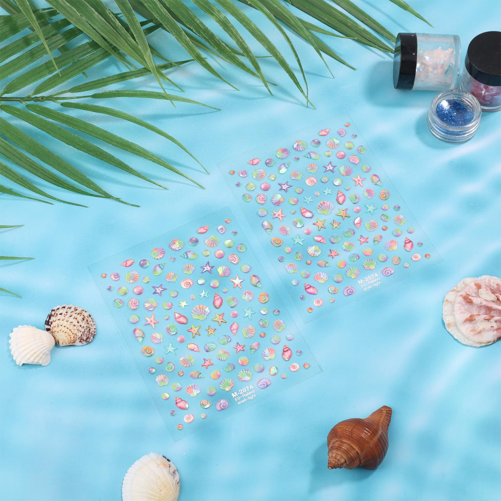Sommer-Nagelaufkleber – Ozean-Motive, Seesterne & Muscheln, Für Nägel & DIY-Projekte