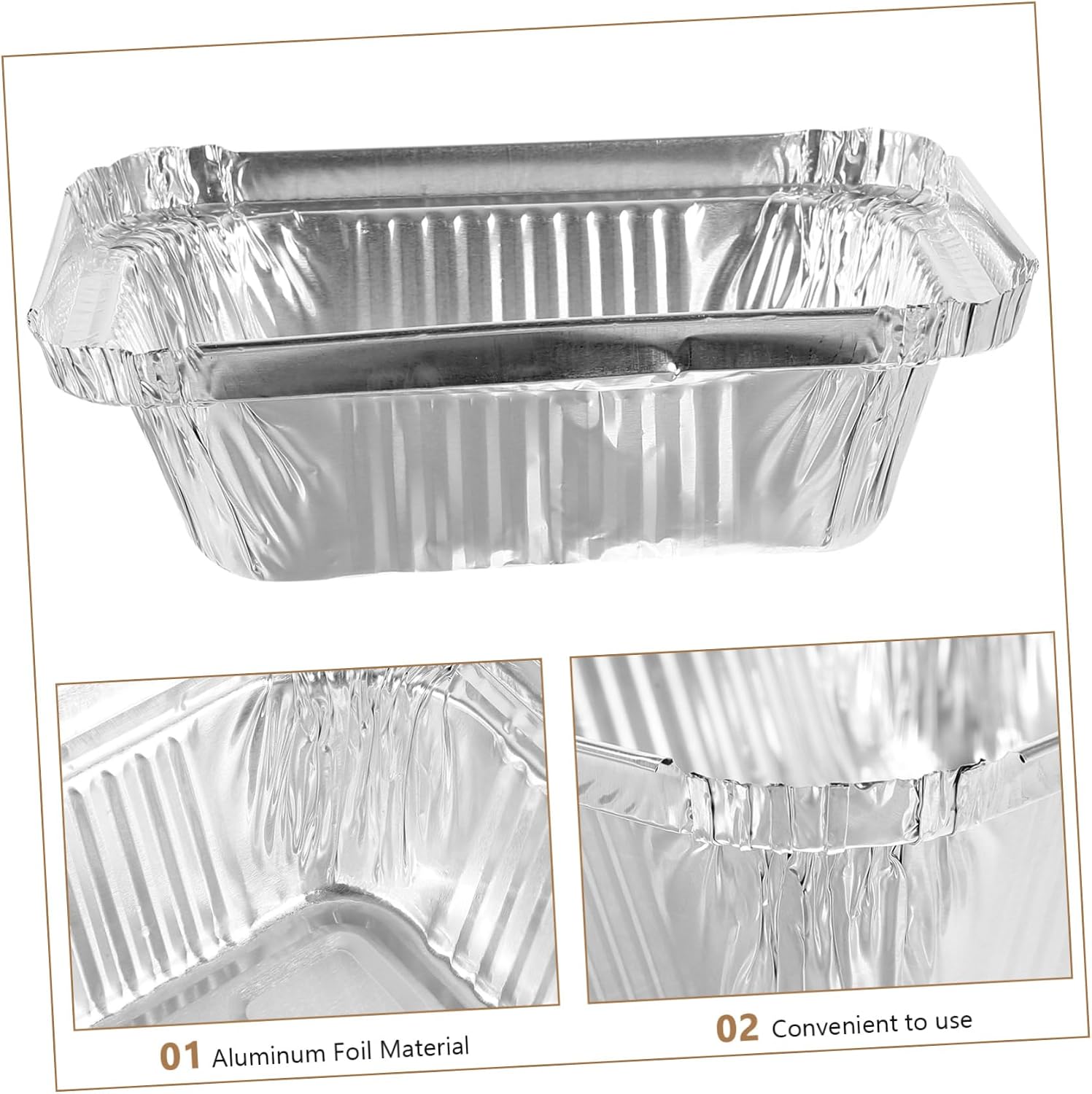 50pcs Disposable Aluminum Foil Pan 220ml for Barbecue Baking
