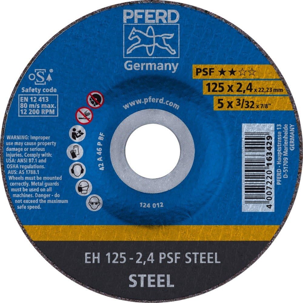 Pferd EH1252,4A46PPSF A46PPS Cut-Off Wheel, Multi-Colour, 125 x 2.4 mm