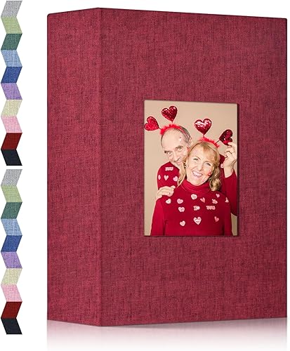 Popotop Fotoalbum 10 x 15 cm – Kleines Fotobuch mit 200 Fotos, Leineneinband, ho