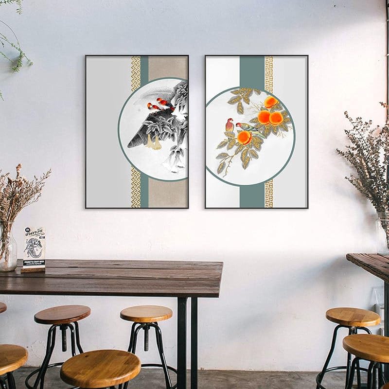 伝統的な中国の風景キャンバスポスタープリント絵画壁アート装飾的な絵リビング研究室家の装飾40x60cmx2フレームレス 4x4qd7cytr Diy 工具 ガーデン Tdsc Sn