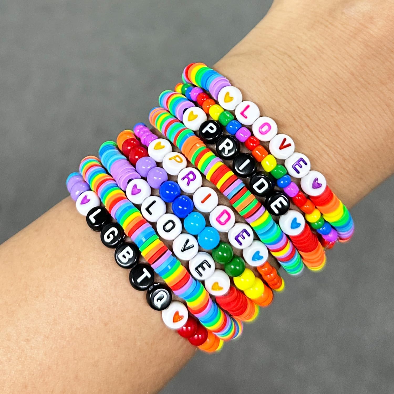 Rainbow Pride Month LGBT Love is Love Beads Bracelet Making Kit, 3 Boxes