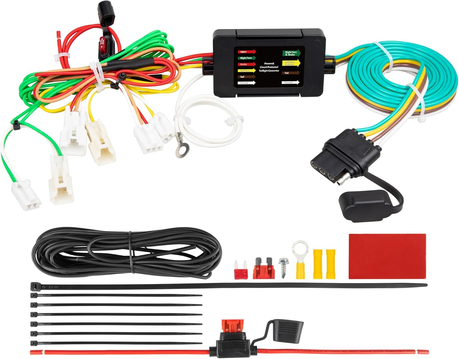 Oyviny Custom 4 Pin Trailer Wiring Harness 55567 for Select 2003-2019 Mazda 3 6 CX-7 / Toyota Camry Corolla FJ Cruiser Towing, Pure Copper Trailer Light Harness W/Dust Cover