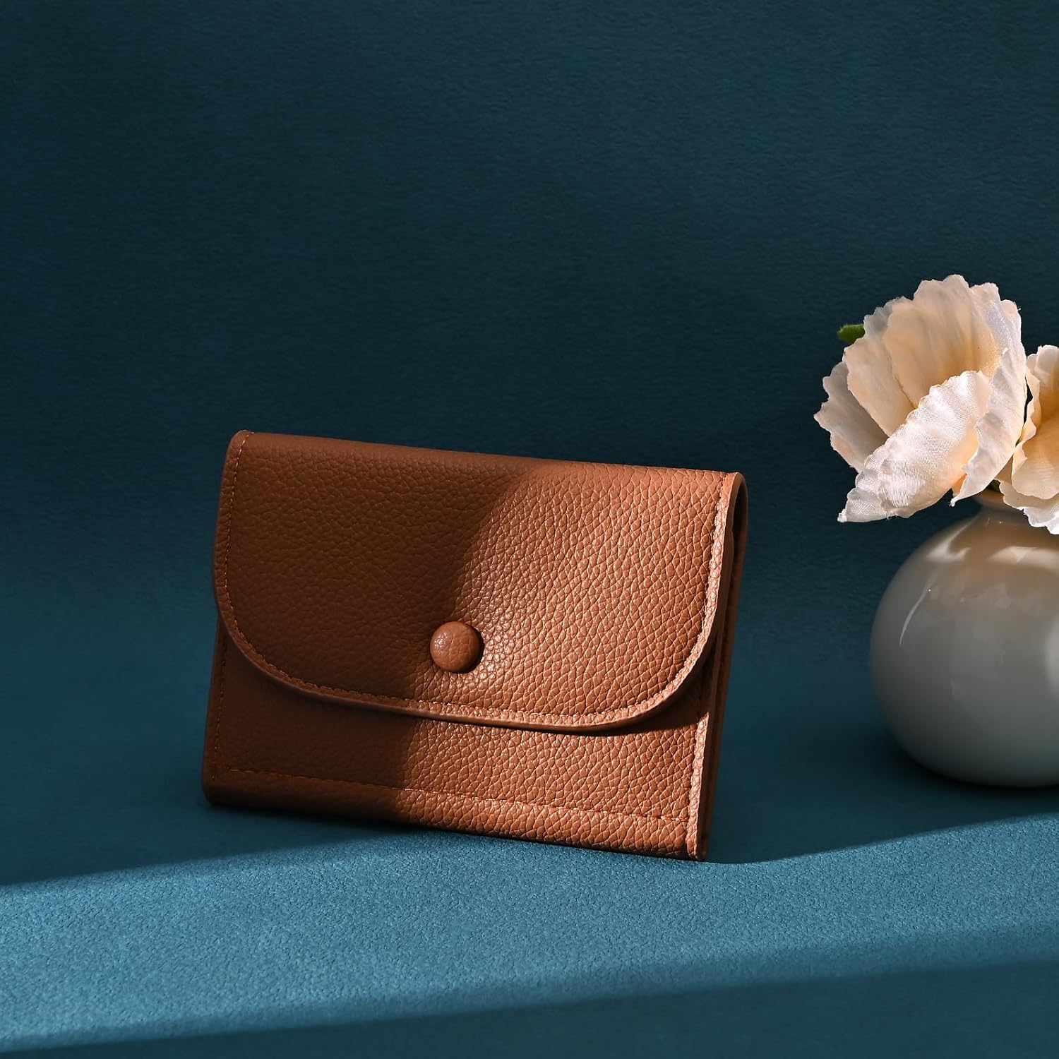 Coin Purse, Cute Wallet for Women, Small Wallets Woman or Man, Business Credit Card Holder Coin Pouch with Zipper for Money Key (Brown) - Image 7