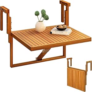 INTERBUILD Toronto balkontisch verstellbar 60 x 70 cm FSC Akazien Holz