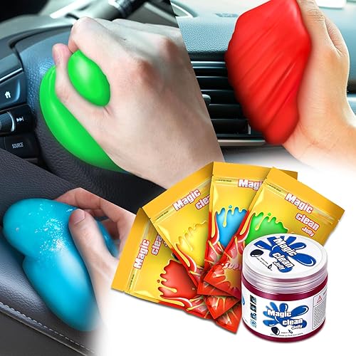 Miniatura 11 de DNA MOTORING Paquete de 2 geles de limpieza de automóvil, herramientas de detallado automático, masilla de limpieza para interior de automóvil,