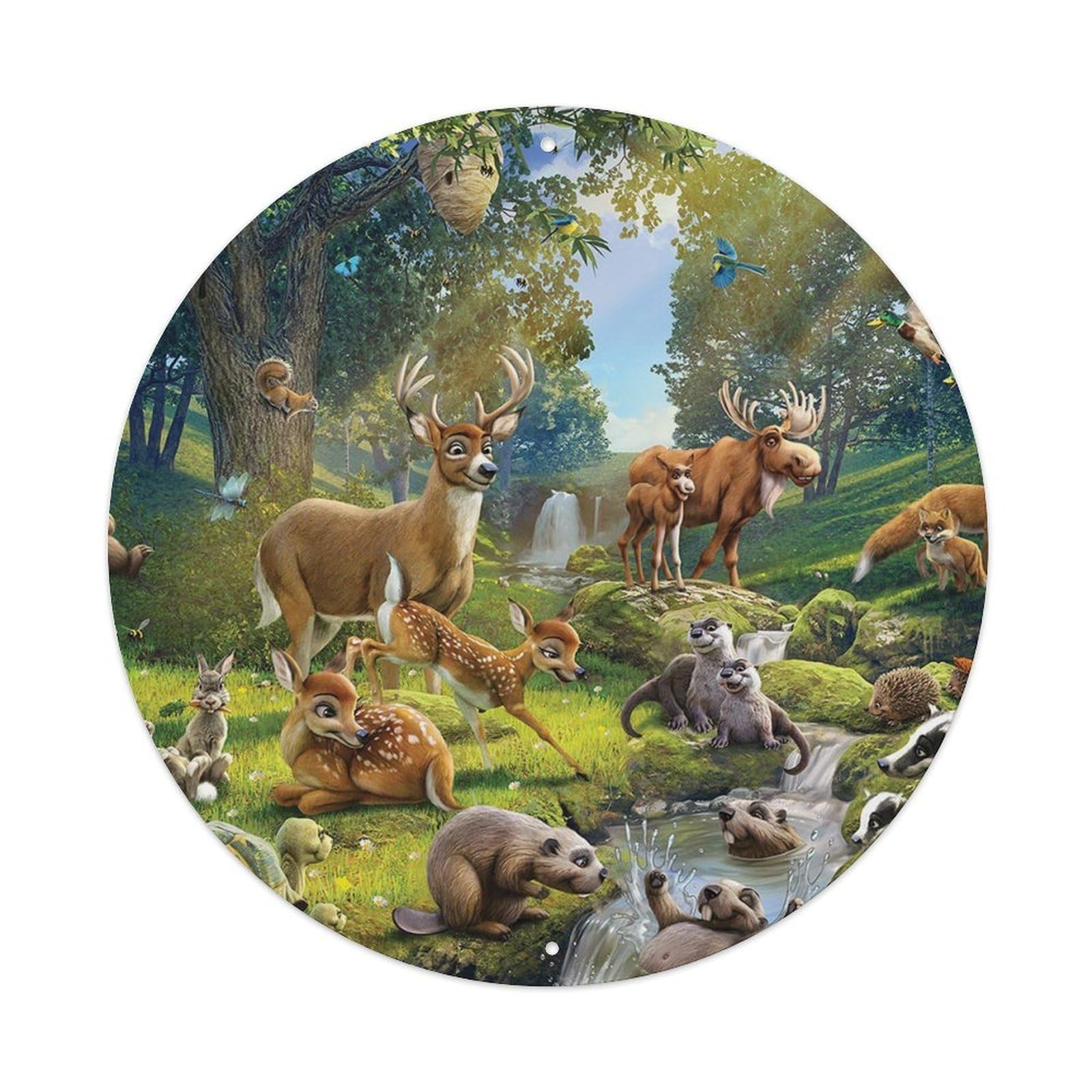 Animals Jungle Animals Collection Vintage Metal Tin Sign Plaque Wall Decor for Cafe, Club Bar, Office, Garden Metal Poster 8x8Inch