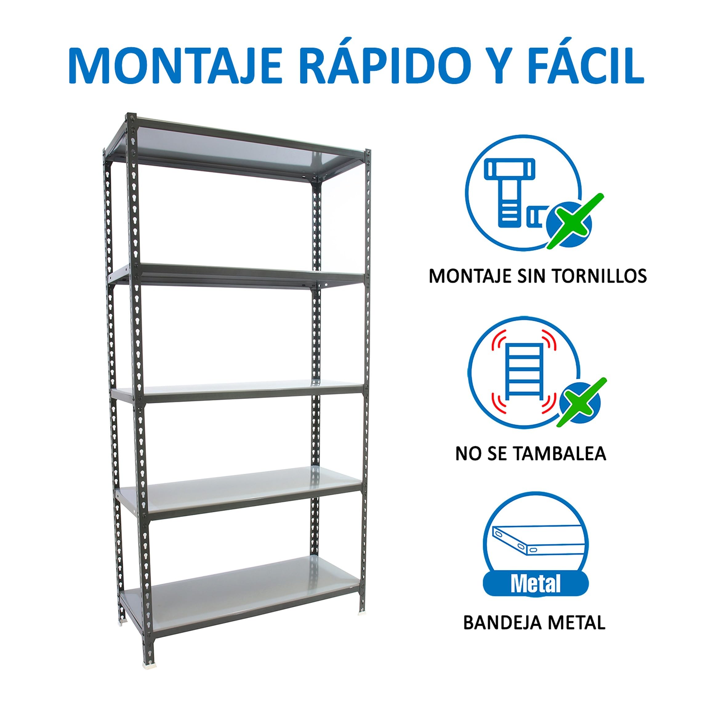 Simon Rack Regał metalowy 1800x800x400 mm, 5 półek, nośność 180 kg na półkę, regał magazynowy i garażowy, stabilna konstrukcja, kolor Antrakit/Ocynkowany – Simon Classic
