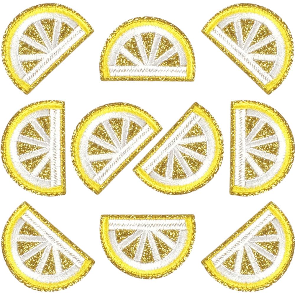 10pcs Lemon Slice Fabric Patches – Anime Cartoon Iron-On & Sew-On Patches for Clothes, Bags, Shoes, Hats & Home Decor — image 1