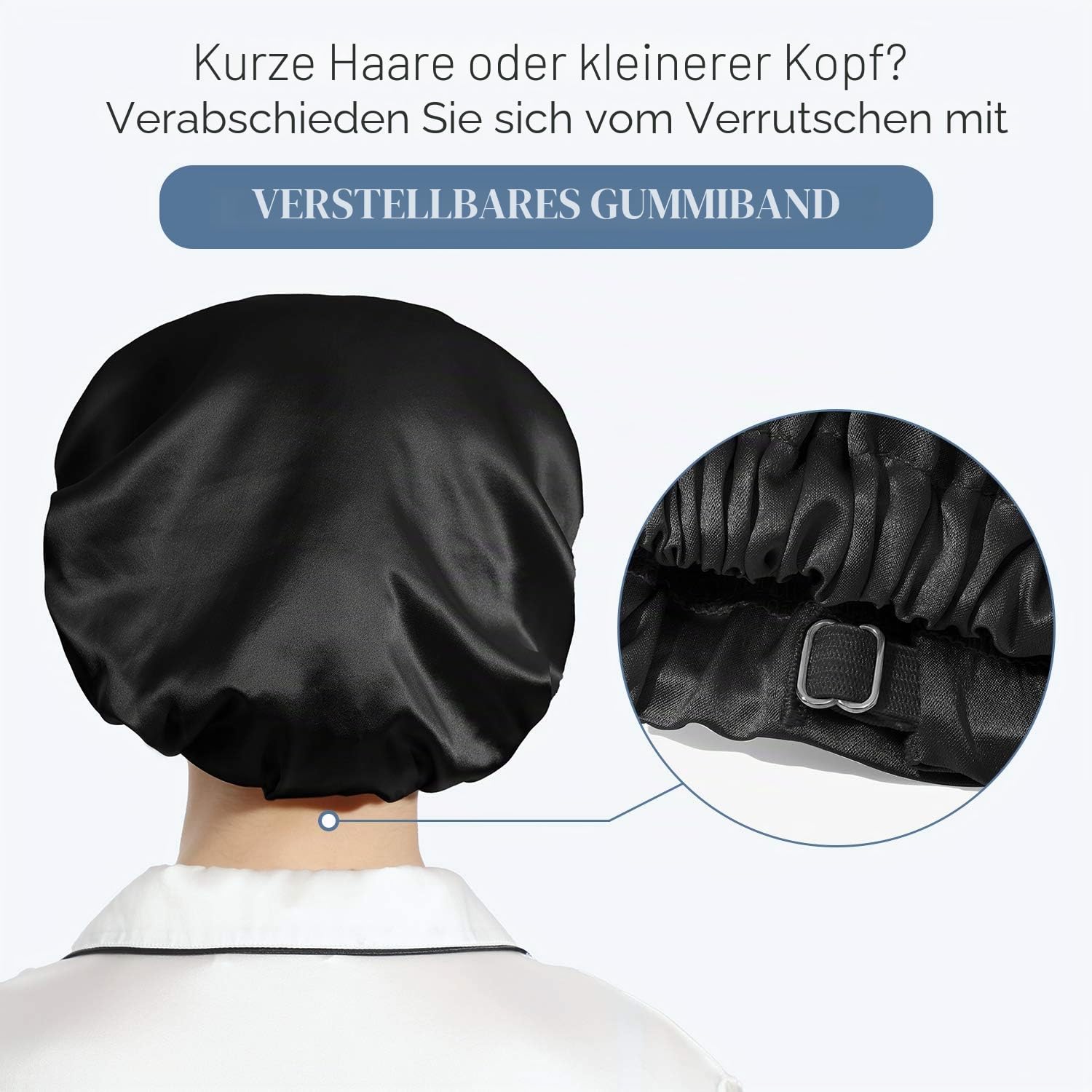 Mommesilk Schlafmütze aus Seide für Damen, 22 Momme, verstellbar, elastisch, reine Maulbeerseide, Schlafhaube für Haarmützen