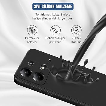 Ehr. Xiaomi Redmi Note 13 4G ile Uyumlu Lansman Kılıf, İçi Kadife Silikon, Kamera Çıkıntılı Koruyucu, Leke Tutmaz ve Darbe Emici Şık Kapak (Siyah, Xiaomi Redmi Note 13 4G)