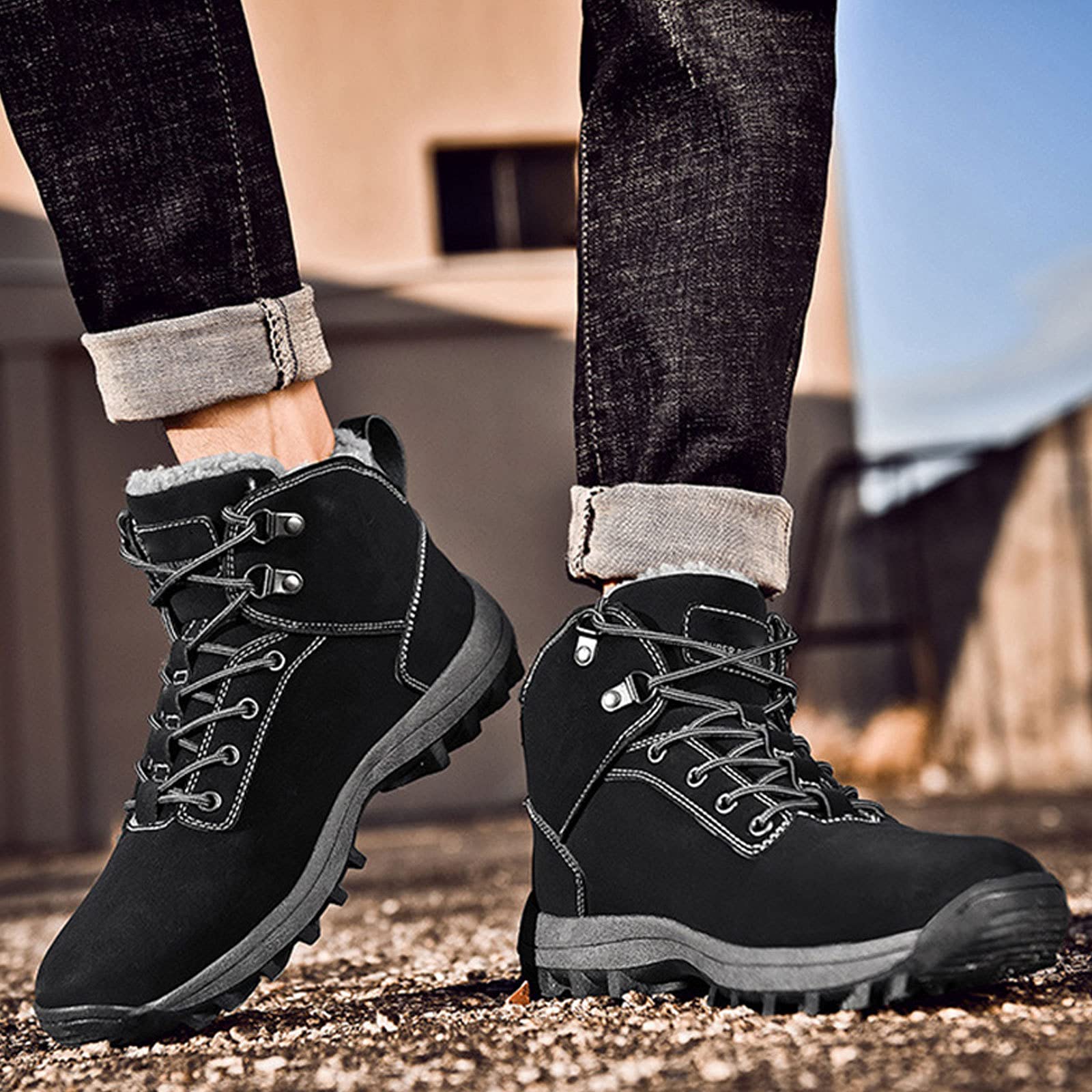 Calze Lana Uomo Corte Eleganti Calzettoni Calzini Invernali Termiche Blu Neri - Foto 4