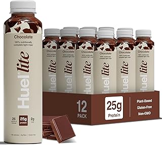 Lite Ready to Drink, 12 x 500ml Bottles, 25g Chocolate Flavour Protein Shake, 190 Calories Meal Replacement Shake, Low Sugar, High Fibre, Vegan Protein Drinks with 26 Vitamins & Minerals