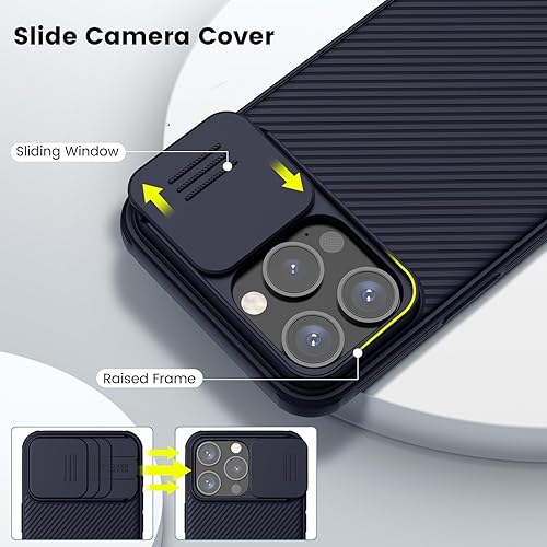 Miniatura 4 de Nillkin Funda magnética para iPhone 15 Pro Max, compatible con MagSafe, funda deslizante para cámara, funda magnética CamShield Pro para iPhone 15