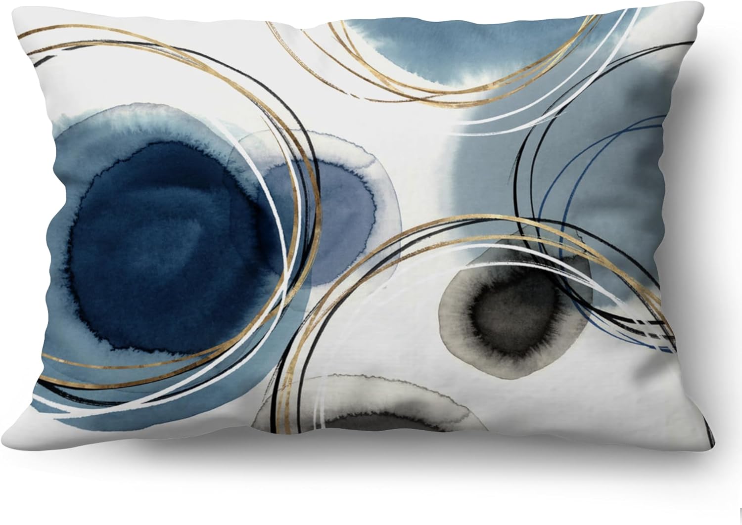 Americanflat 20x14 Throw Pillow with Premium Polyester - Decorative Pillows for Home Decor - Stylish Pillows for Couches, Bedrooms and Chairs - Blue and White Abstract design 20x14 Blue and White
