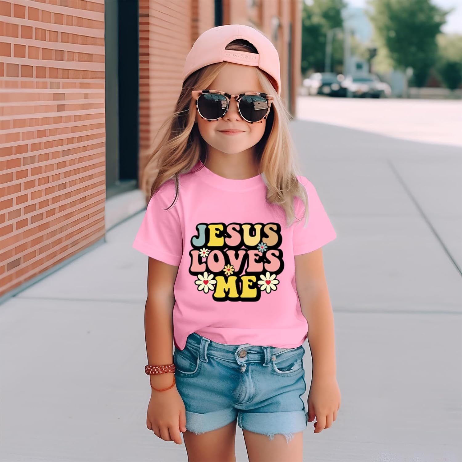 Girl's Christian Graphic Tees Jesus Shirts for Kids Faith Cute Floral Inspirational Tshirt Religious Bible Verse Tops - Image 2