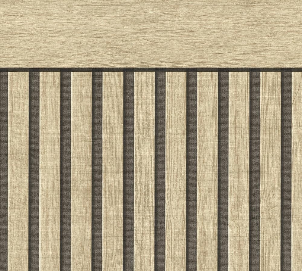 A.S. Création Non-Woven Wallpaper with Wood Effect in Beige, Brown, Black – 10,05 x 0,53 m Designer Wallpaper – 399561