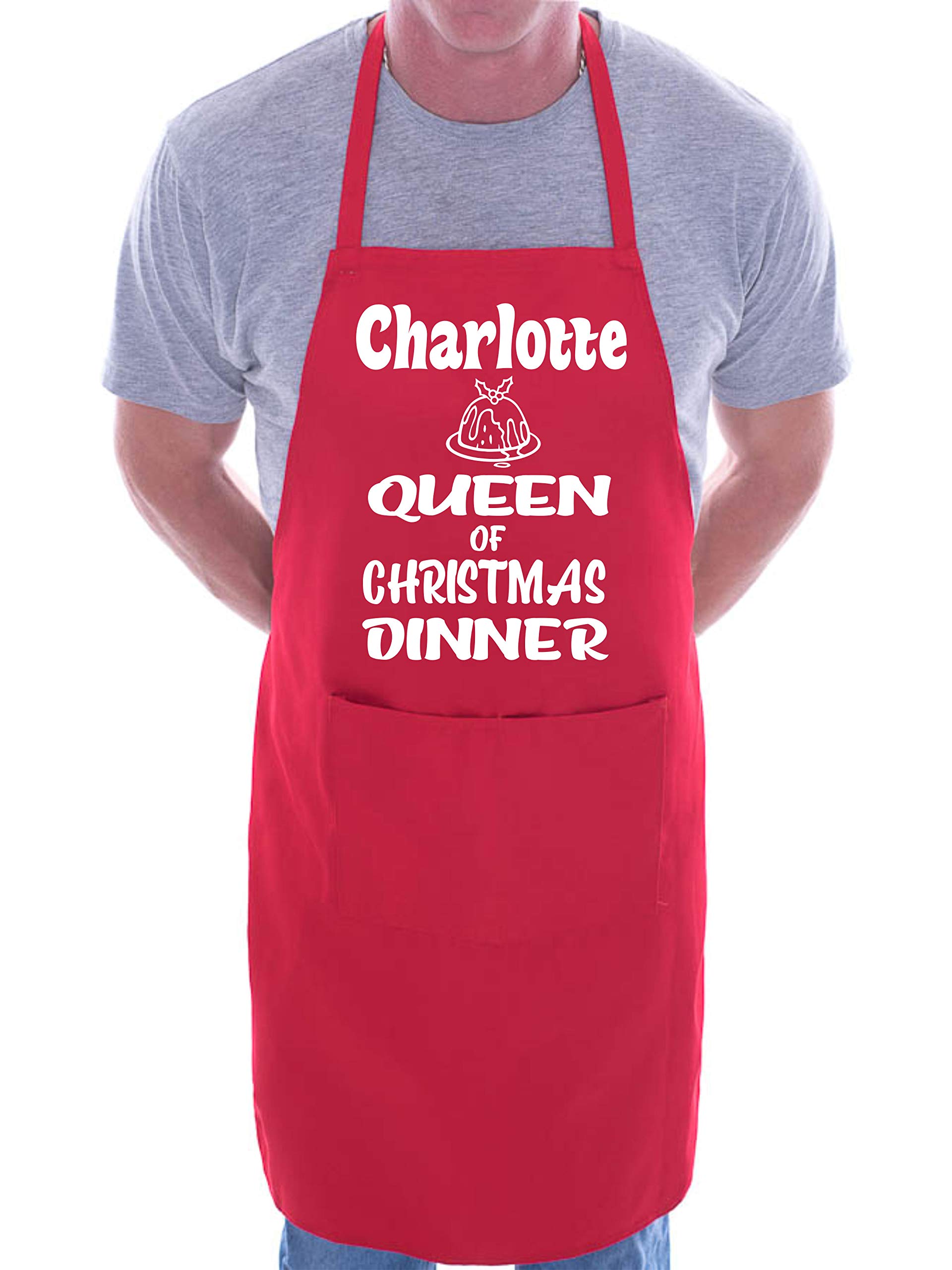 Print4U Charlotte Queen Of Christmas Dinner Personalised Chef BBQ Apron Red