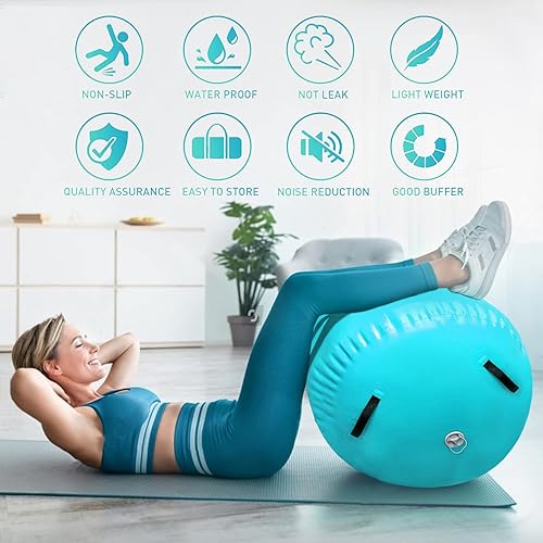 Miniatura 5 de Air Barrel - Colchoneta inflable para gimnasia con resorte de espalda, equipo de gimnasia para uso doméstico, entrenamiento de gimnasio, ejercicio