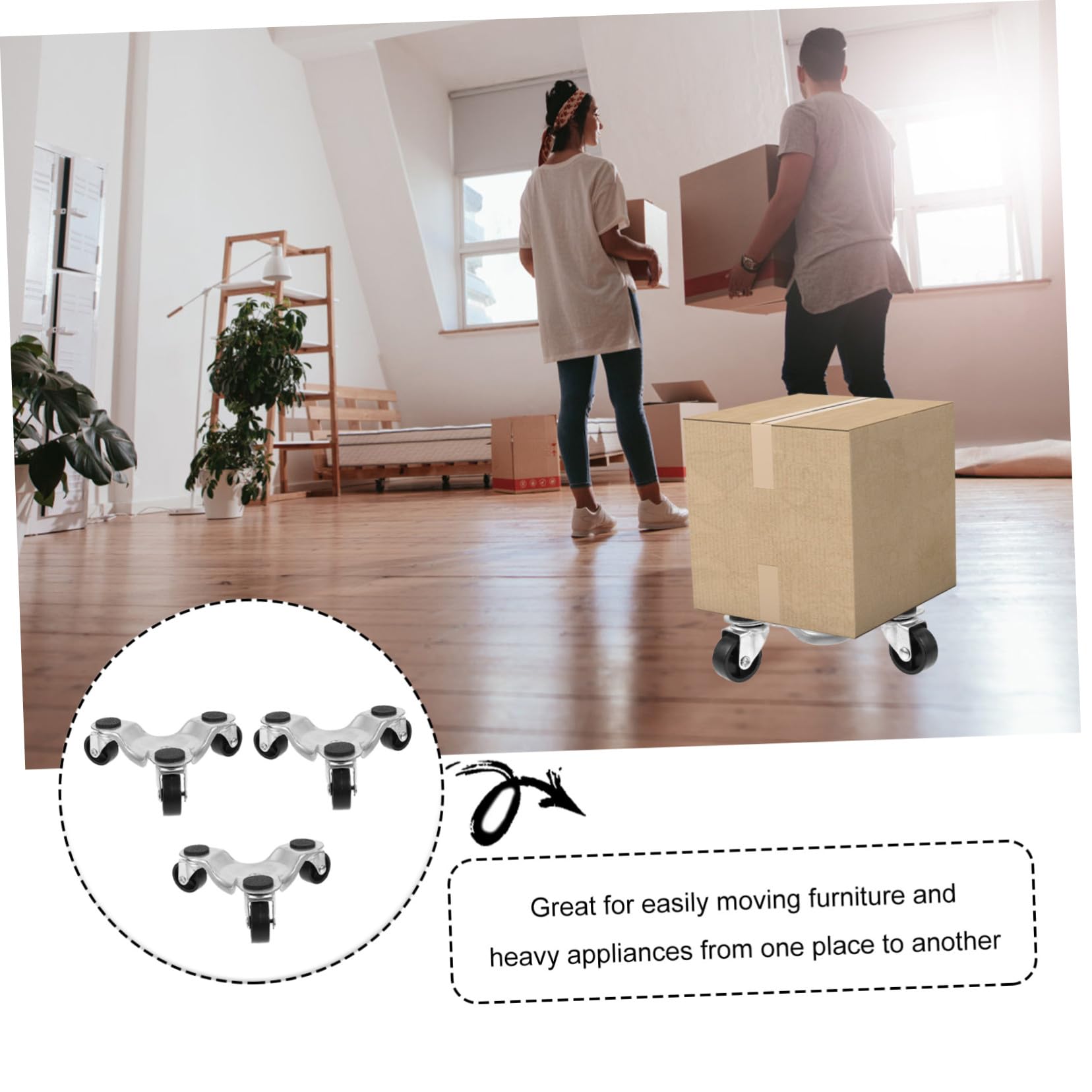 SHINEOFI 3 Stück Stahl Dreieck-Dolly Möbelroller Drehbare Möbelrollen Schwerlast Umzugshelfer Für Möbel Transport Im Haus Und Industrie