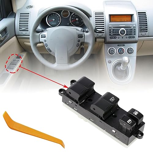 Miniatura 6 de Interruptor de control de elevalunas eléctrico maestro del lado del conductor para Nissan Sentra 2007-2008, para Nissan Frontier 2005-2012, Nissan